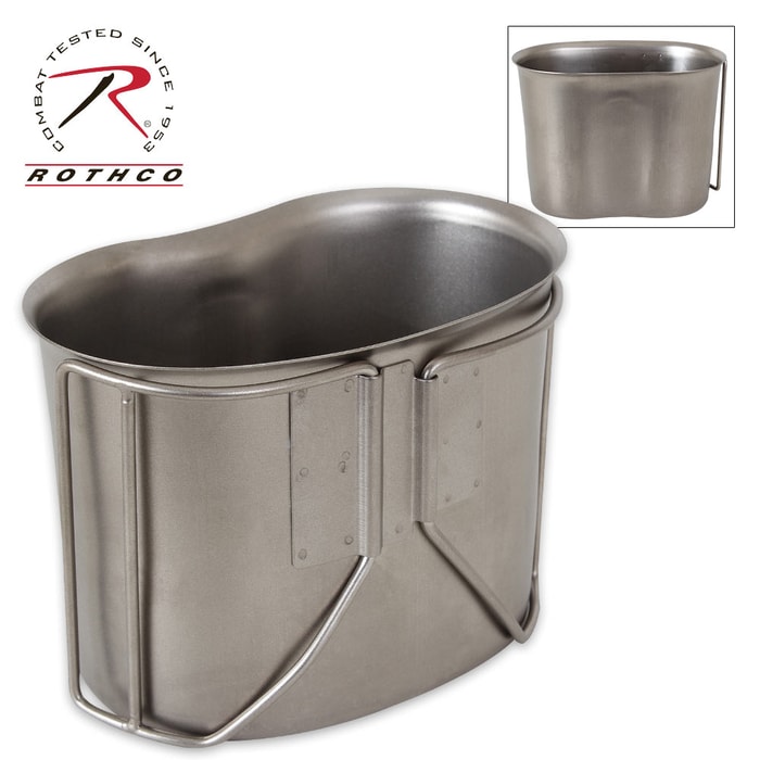 Rothco GI-Style Stainless Steel Canteen Cup - Fits 1-Qt. Canteen
