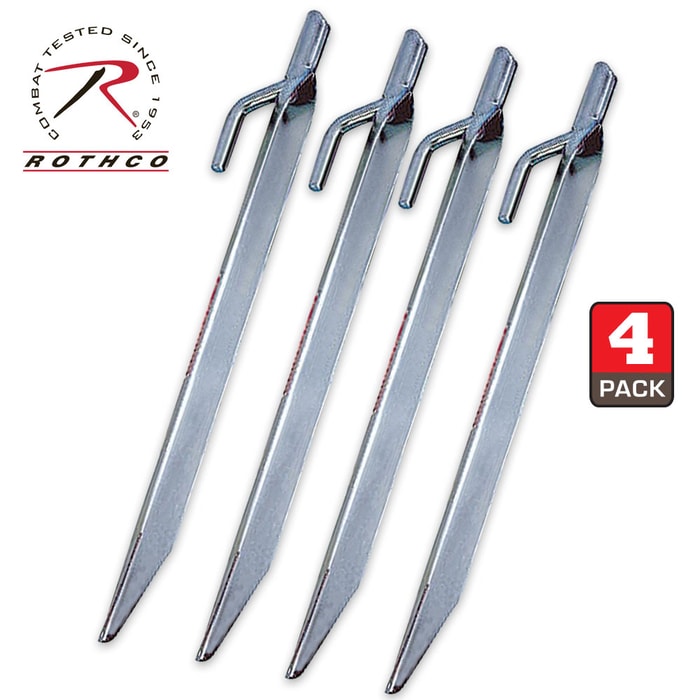 Rothco Metal Tent Stakes - Four-Pack