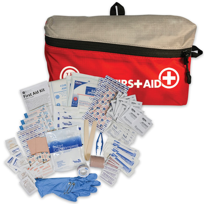 Featherlite First Aid Kit 2.0 - Contains Assortment Of First Aid Supplies, Nylon Cloth Bag With Zipper Closure - Dimensions 8 1/4” x 4 3/4” x 2”