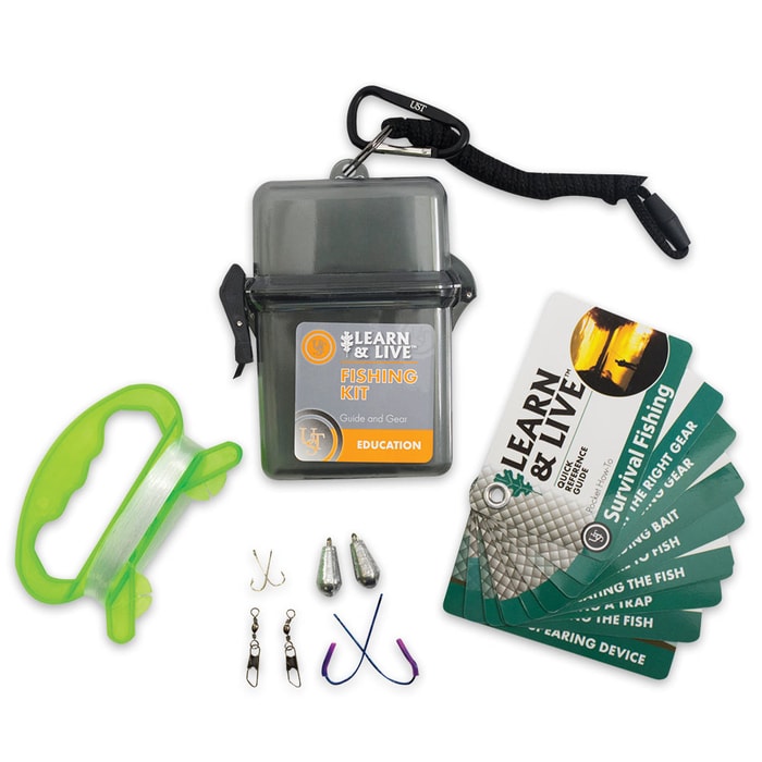 UST Learn and Live Survival Fishing Kit with Reference Guide