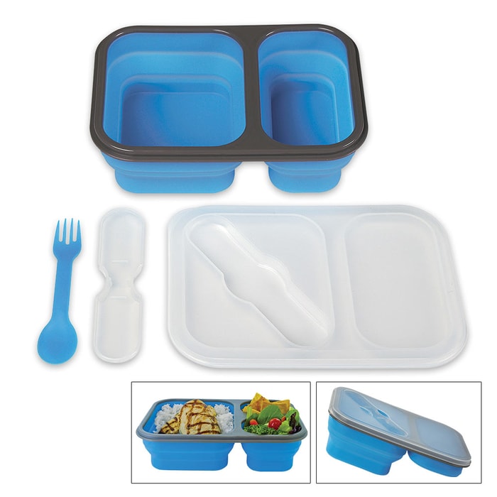 Dual Compartment Collapsible Food Container