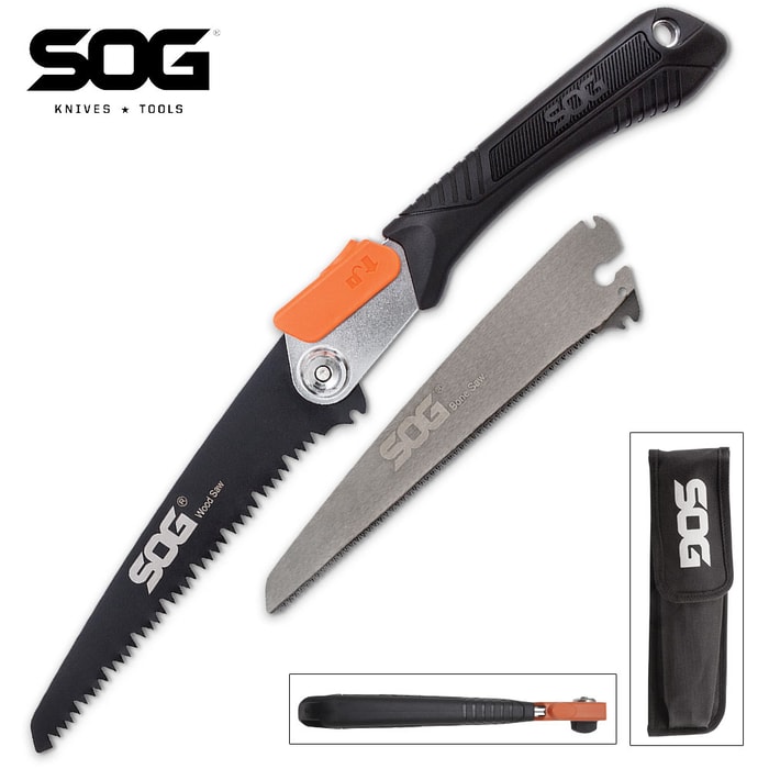 SOG Folding Saw With Blades For Wood And Bone