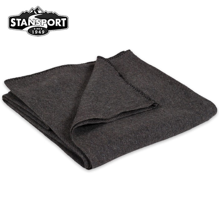 Gray Wool Blanket 60-inch x 80-inch