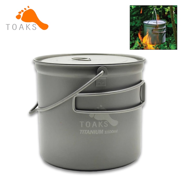 The TOAKS Titanium 1100 ML Pot is corrosion-resistant and light.