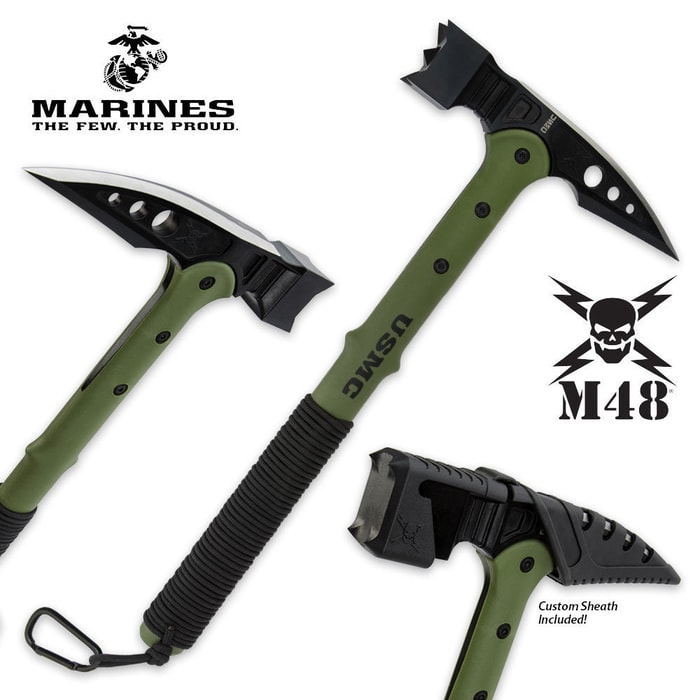 Officially Licensed USMC Tactical War Hammer With Sheath