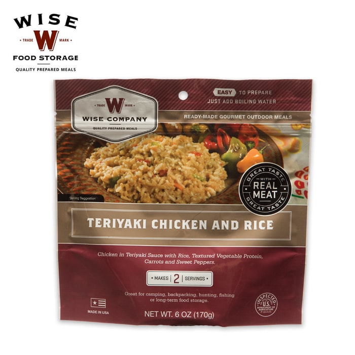 Wise 2-Serving Freeze Dried Meal Pouch Creamy Pasta and Vegetable Rotini with Chicken