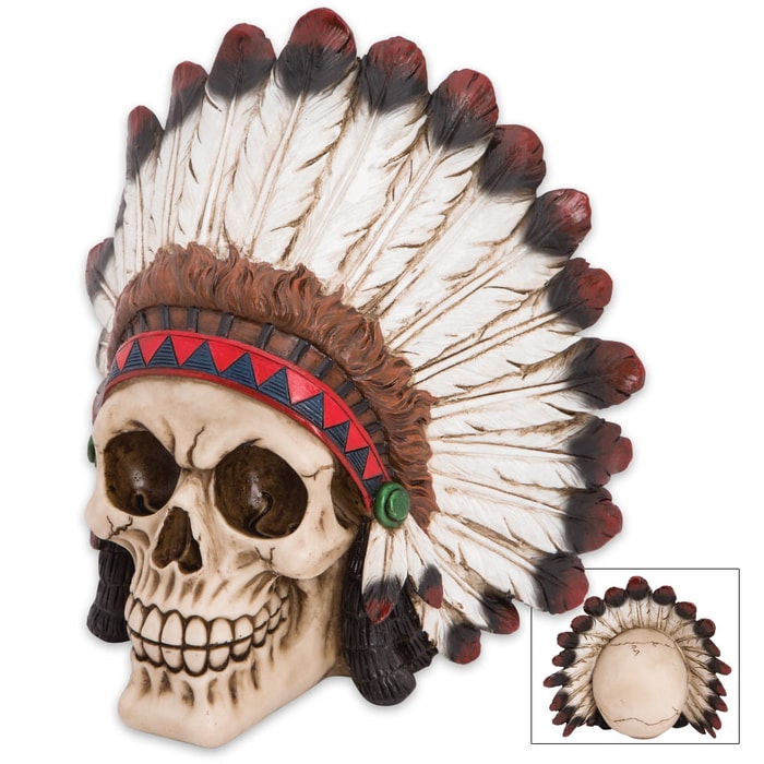 Brave Native Indian Warrior-Chief Skull