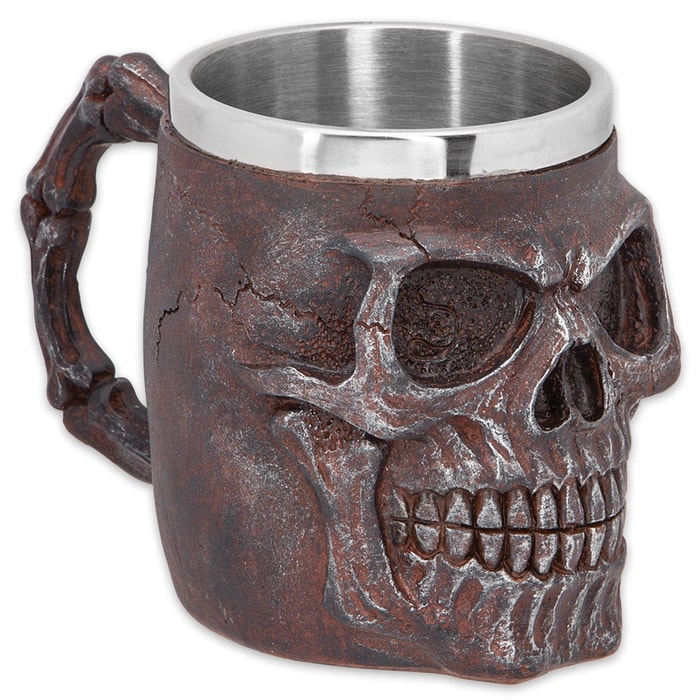 Rusted Red Fantasy Skull Coffee Mug and Tankard