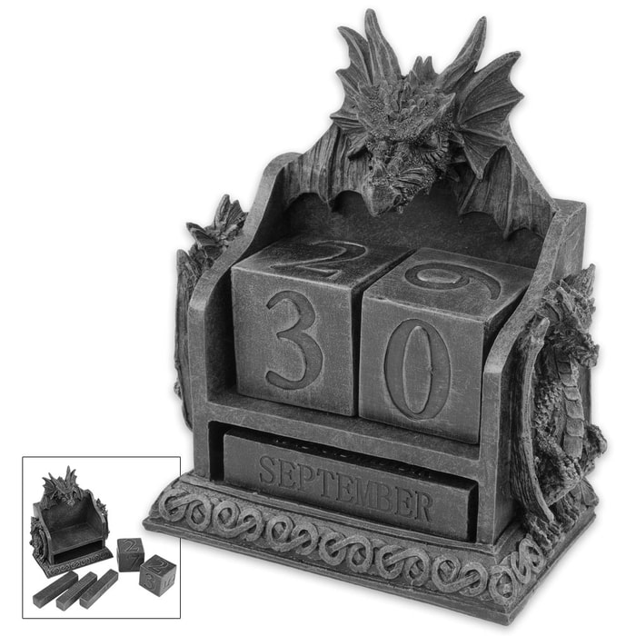 Dragon Statue Tabletop Calendar