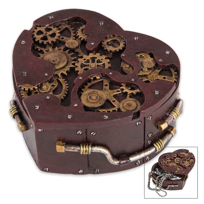 Heart-Shaped Steampunk Trinket Box