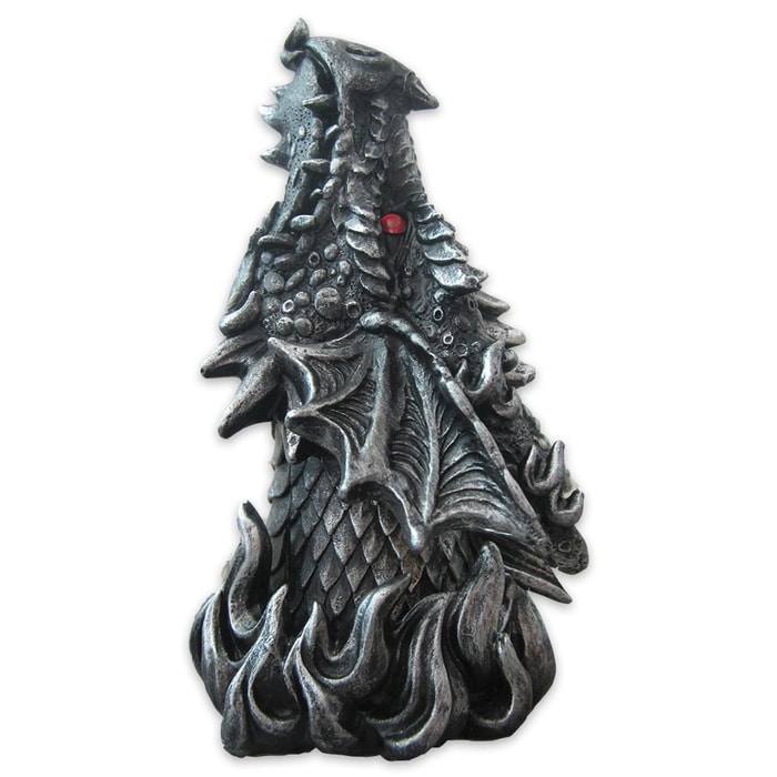 "Smokin' Saurian" Dragon Bust Sculpture / Incense Burner