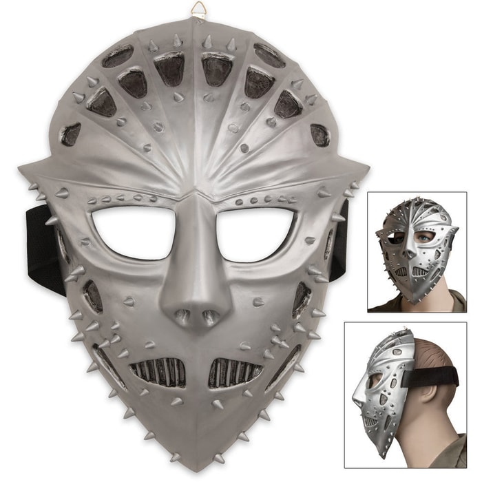 Demon Fighter Mask Silver Resin