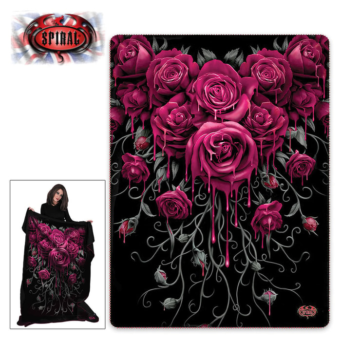 Blood Rose Fleece Blanket