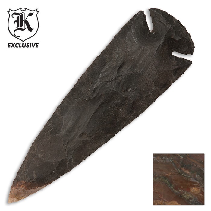 Handmade Agate Stone 6-inch Arrowhead Spearhead Contemporary