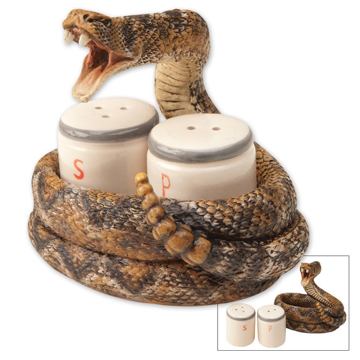 Rattlesnake Salt and Pepper Holder