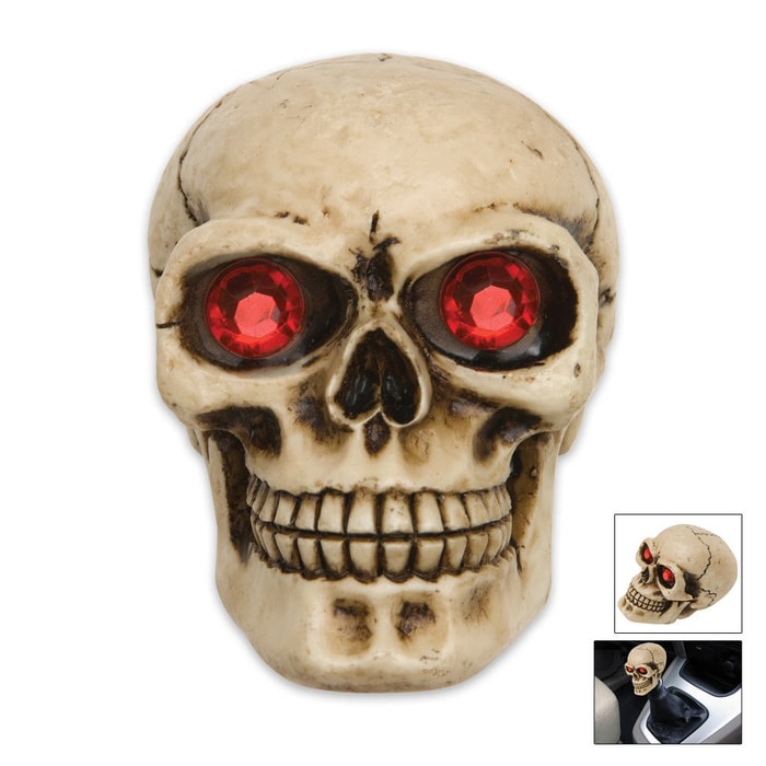 Skull Shift Knob with Red Eyes