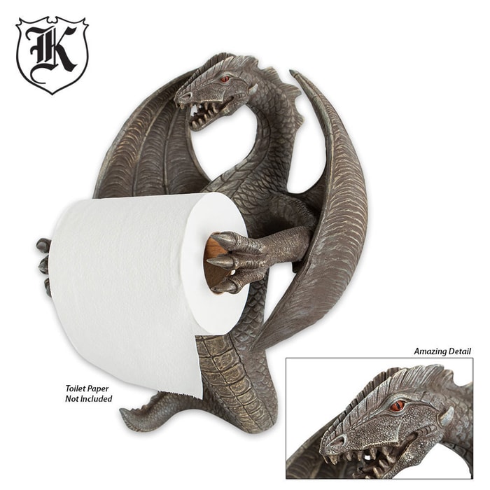 Flying Dragon Polyresin Wall Mount Toilet Paper Holder