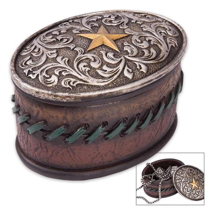 Golden Star Vintage-Style Jewelry Box