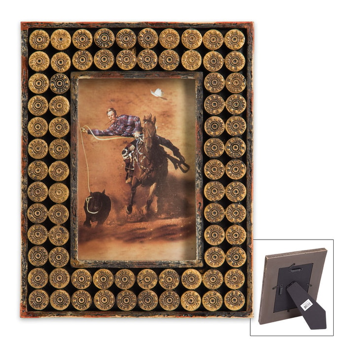 Rustic Bullet Picture Frame - Fits Standard 4" x 6" Photos