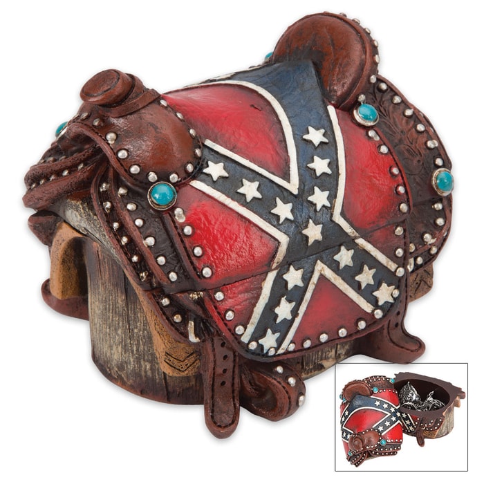 Confederate Flag Saddle Jewelry Box