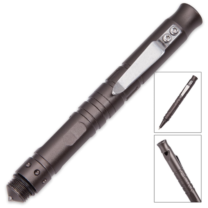 Emergency Pen - Glass Breaker, Distress Whistle, Glass Breaker, Ballpoint Pen in One Tool