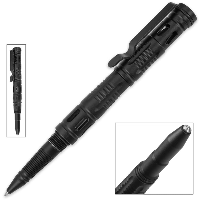 Black Tactical Pen With Glass Breaker