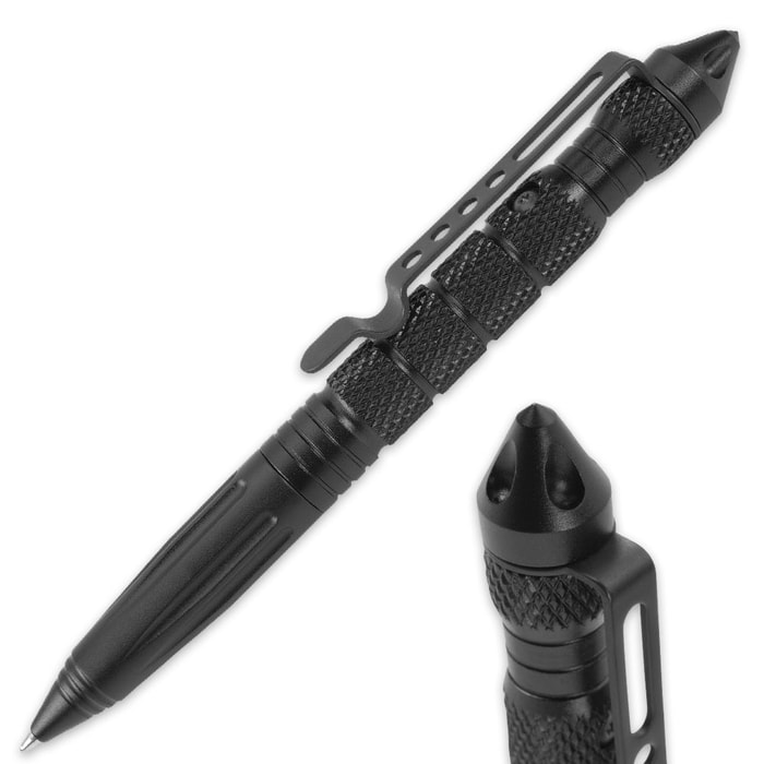 Black Aluminum Glass Breaker Pen