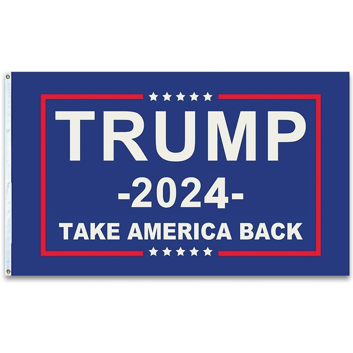 If you’re supporting former President Trump in the 2024 election, let everyone know with this vivid, eye-catching flag