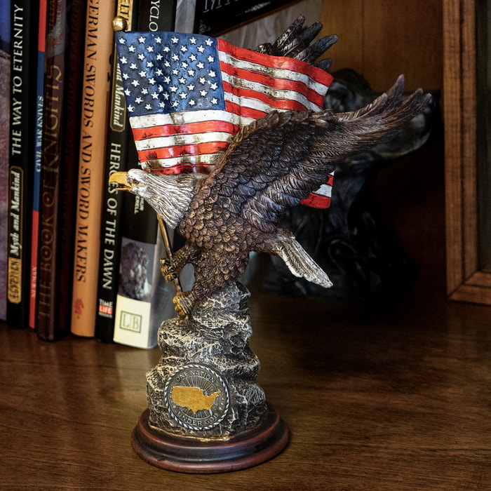 The American Flag Eagle Statue shown on display