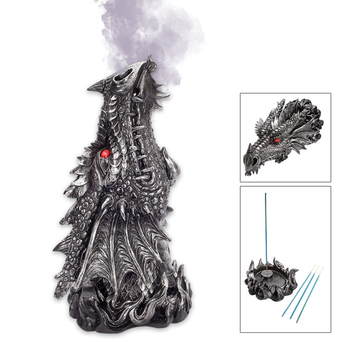 "Puff" - Dragon Head Sculpture / Incense Burner