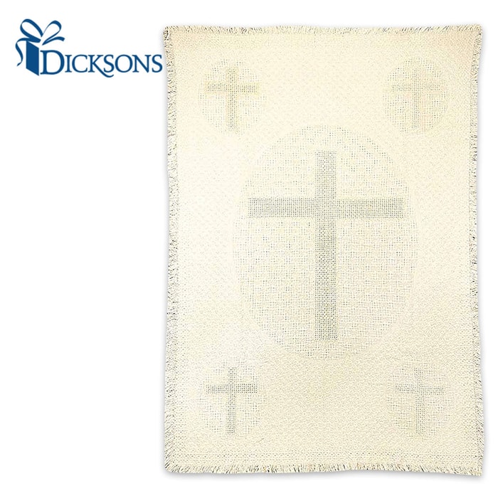 Antiqued Cross Tapestry - 100 Percent Cotton - Fringed Edges