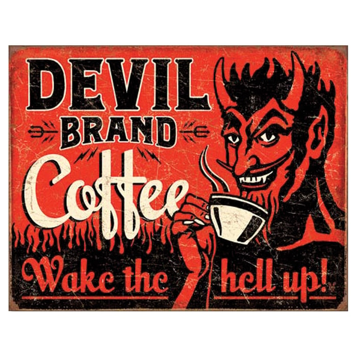 Devil Brand Coffee Tin Sign