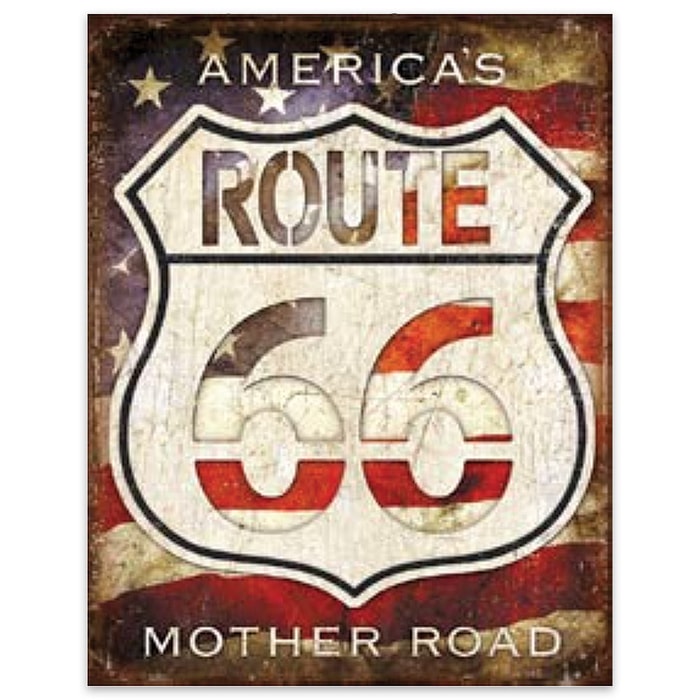Route 66 America’s Road Tin Sign