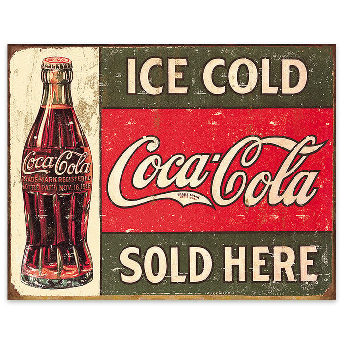 Coca-Cola Sold Here Tin Sign