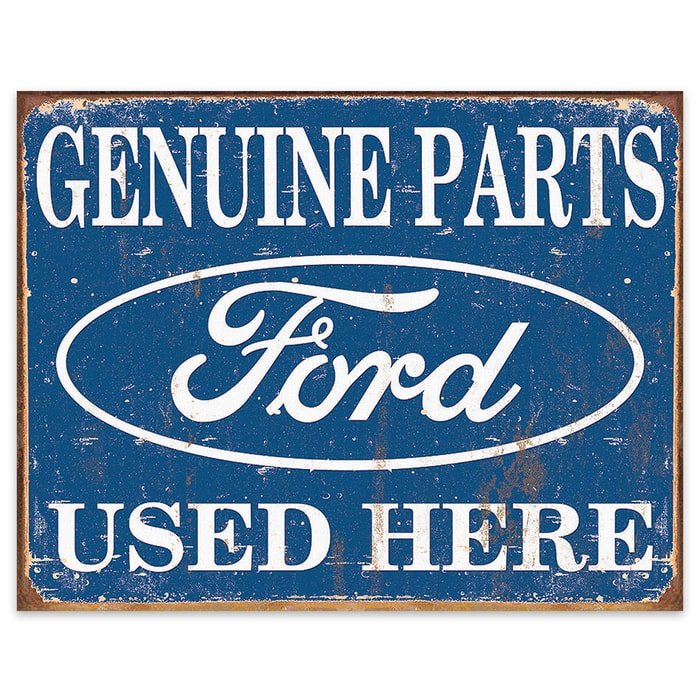 Ford Parts Used Here Tin Sign