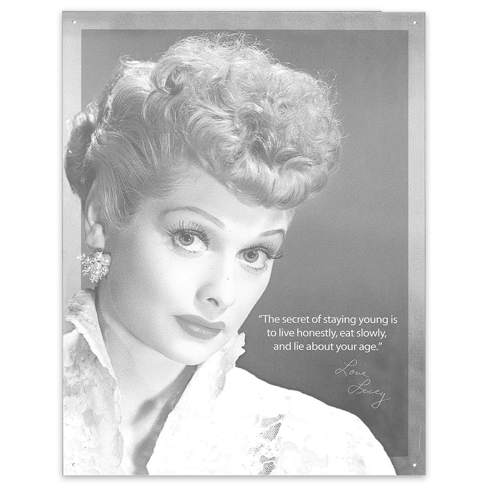Lucille Ball "Secret of Staying Young" Tin Sign