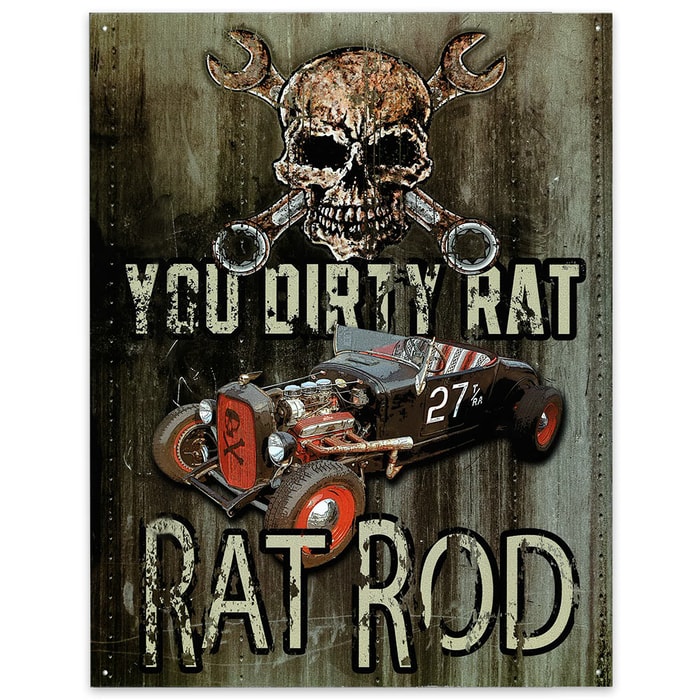 You Dirty Rat / Rat Rod Rustic Tin Sign