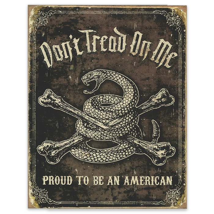 “Don’t Tread on Me” 12 1/2” x 16” Rustic Tin Sign