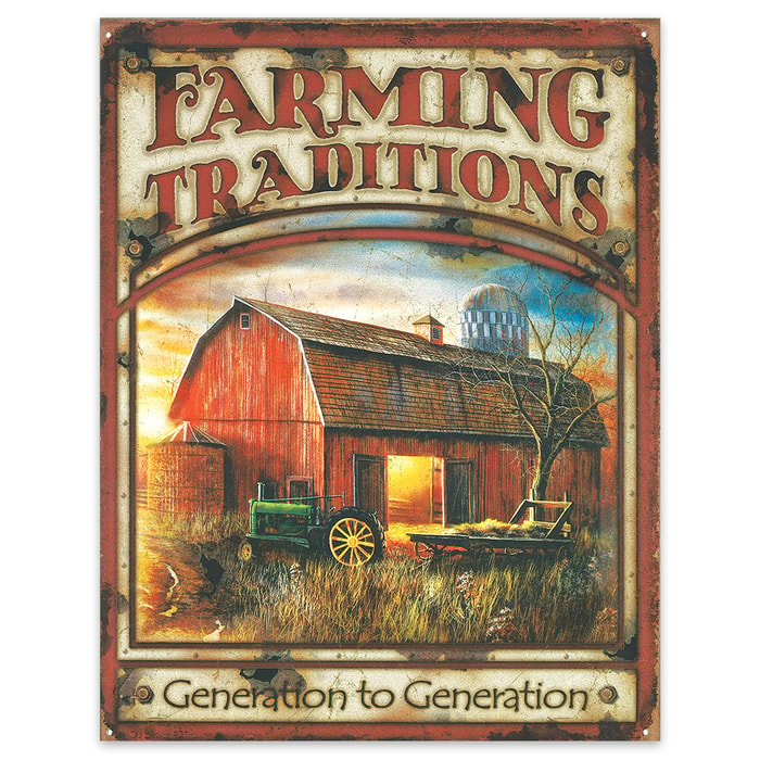Farming Traditions Tin Sign