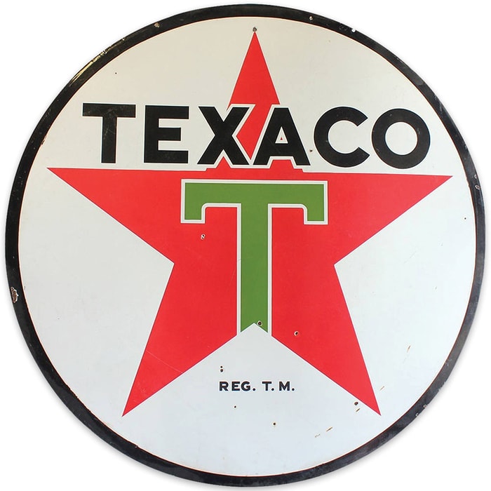 Texaco Round Tin Sign