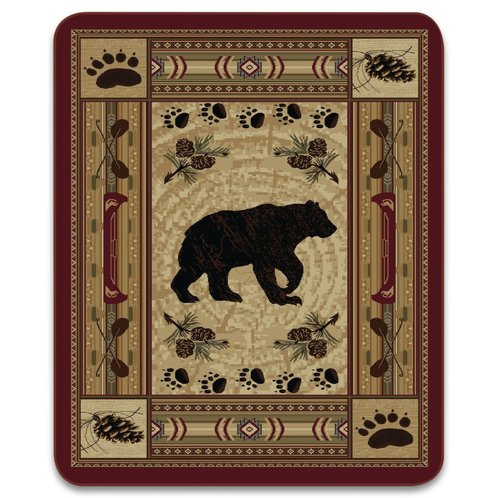 The Native Bear Patchwork Faux Fur Blanket makes a great addition to your cabin or hunting lodge