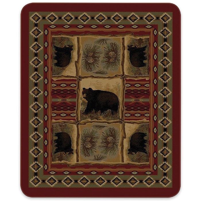 Bears Native Indian Pattern Queen Size Blanket