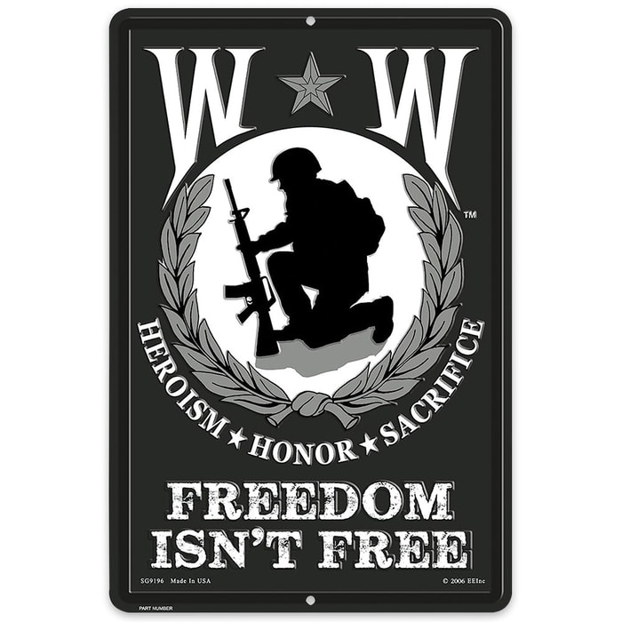 Wounded Warrior 12" x 18" Aluminum Sign