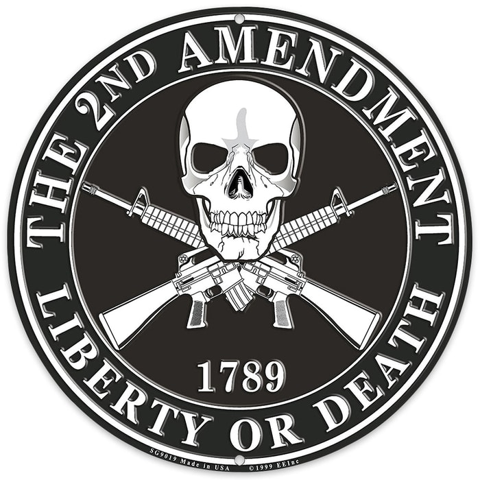 2nd Amendment "Liberty or Death" 12" Diameter Round Sign