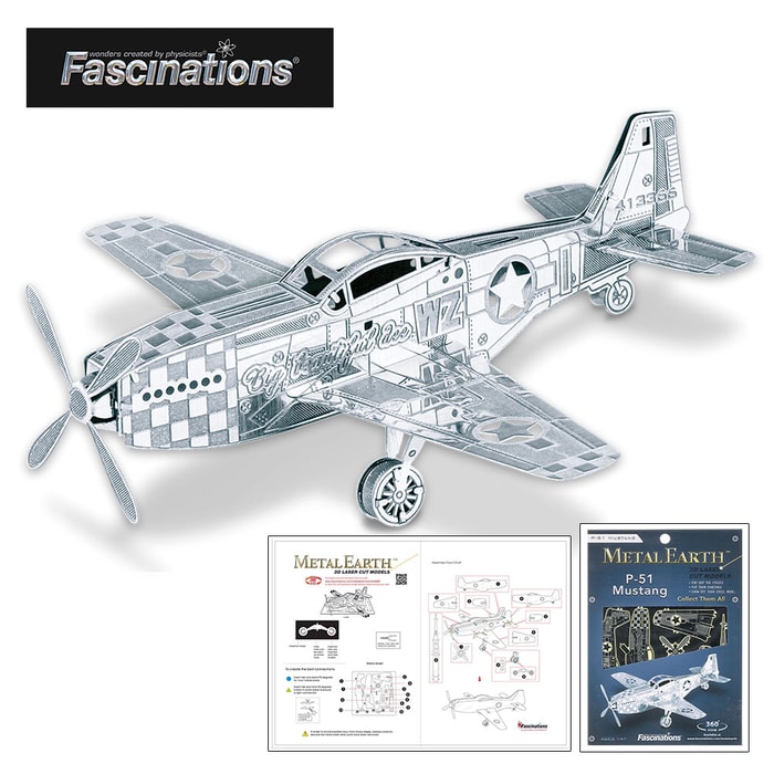 Fascinations Mustang P51 Plane - Metal Model Kit