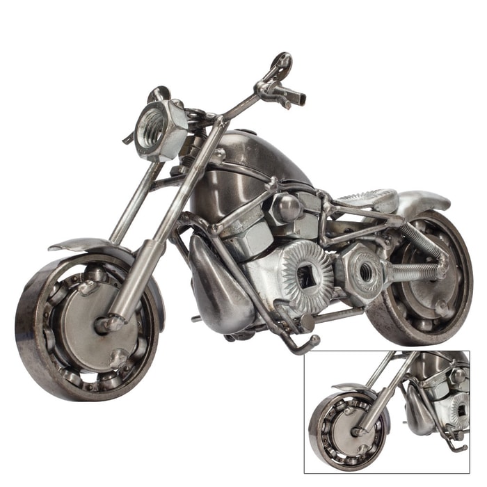 Handcrafted Metal Motorcycle HDVR Sculpture
