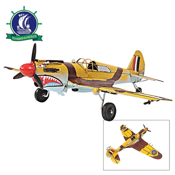 Handcrafted 1941 Curtiss Hawk 81A Model Airplane | Legendary WWII Fighter Plane | 1:36 Scale