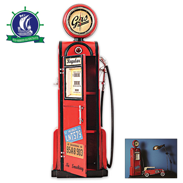 Antique Gas Pump Model with Working Clock Dial - 1:4 Scale
