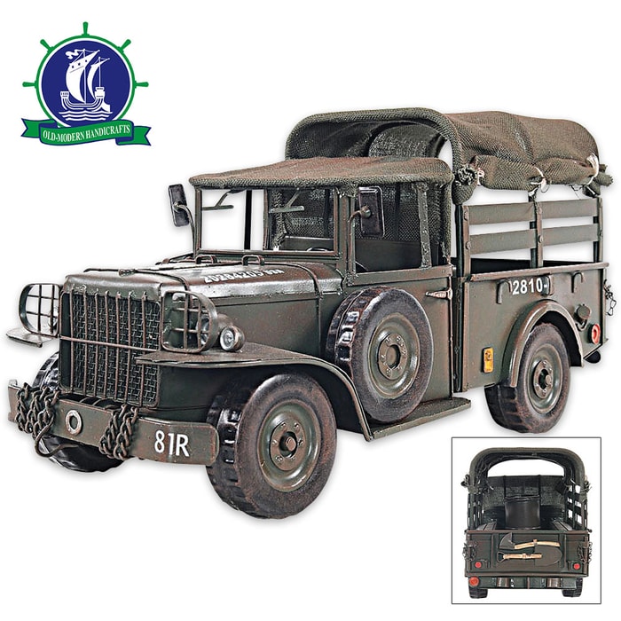 Vintage Dodge M42 Command Army Truck | Handcrafted Metal Model | Fully Assembled