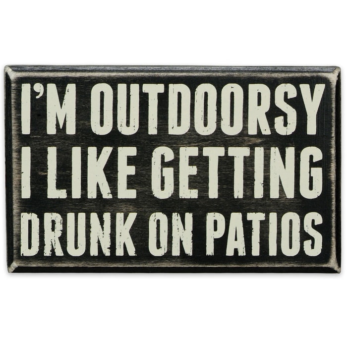 I’m Outdoorsy 6 1/2" x 4” Rustic Wooden Box Sign